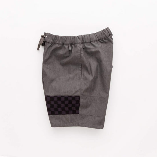 BOARD SHORTS 久留米絣 - BLACK / PURPLE