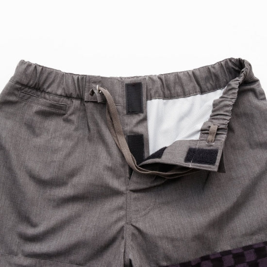 BOARD SHORTS 久留米絣 - BLACK / PURPLE