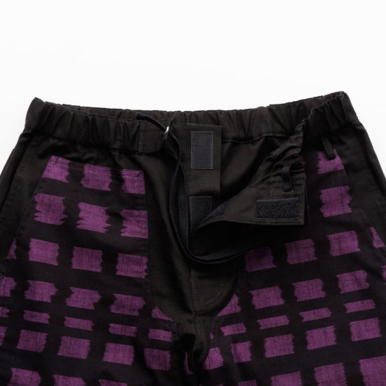 HANDS FREE 久留米絣 - BLACK / PURPLE 1