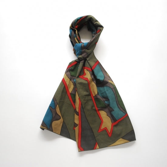 SCARF / YUKA BATIK / HAND DYE CAMO - GREEN CAMO