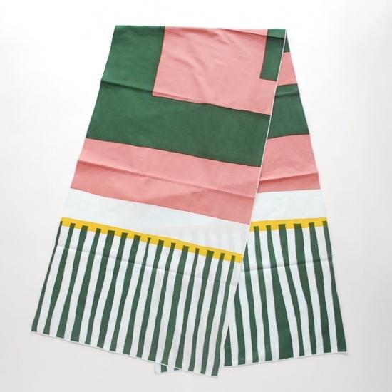 SCARF / YUKA BATIK / HAND DYE STRIPE - GREEN STRIPE