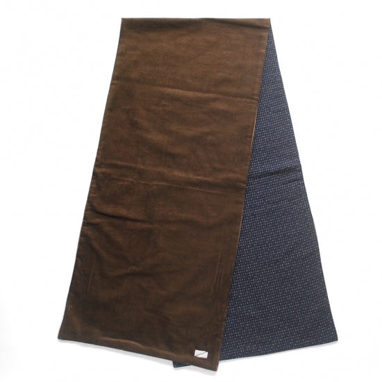 WINDY LADY STOLE / CORDUROY,久留米織 - BROWN / NAVY