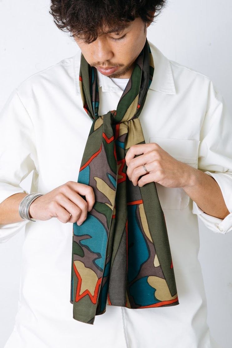 SCARF / YUKA BATIK / HAND DYE CAMO - GREEN CAMO