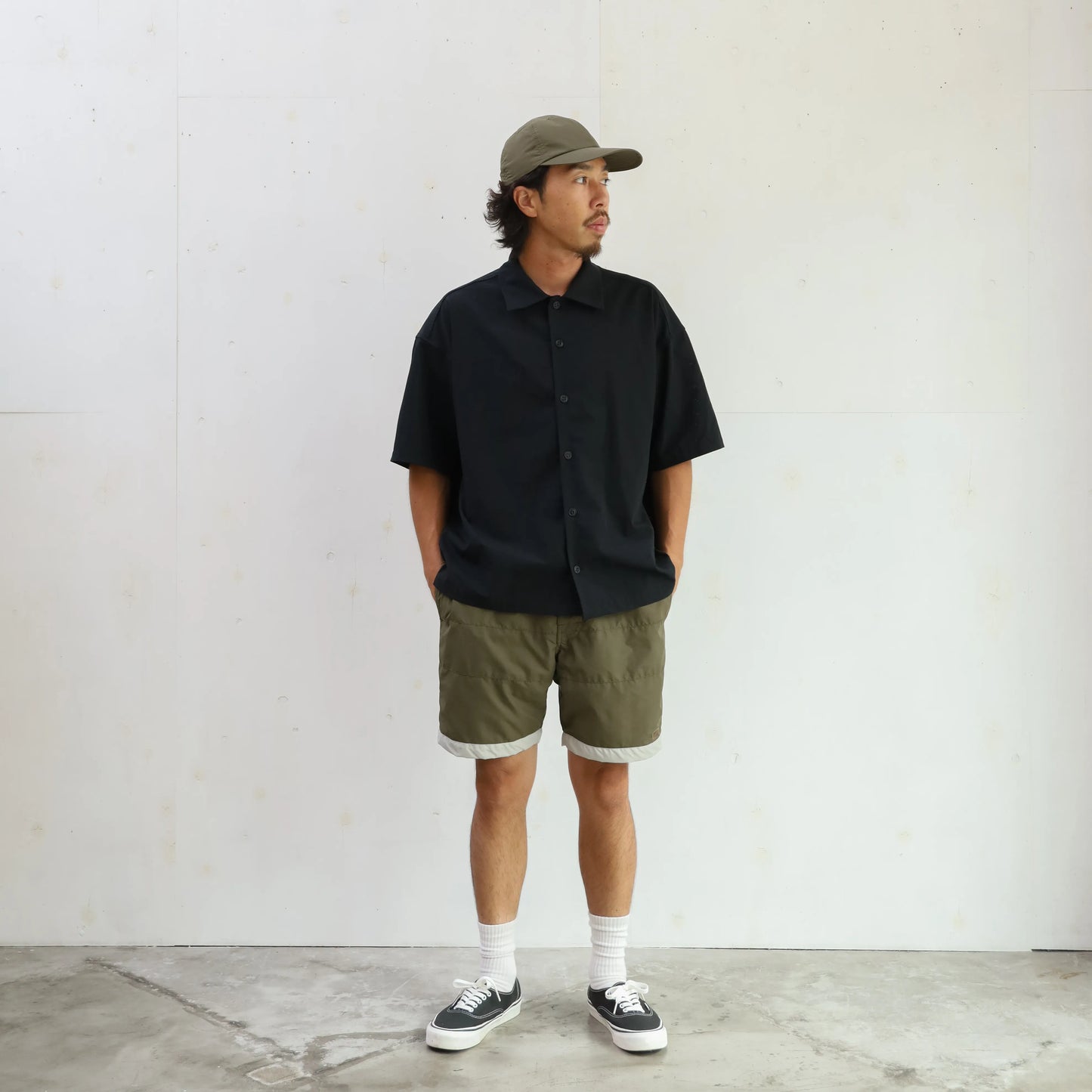 BOARD SHORTS 3LINE KHAKI×GRAY
