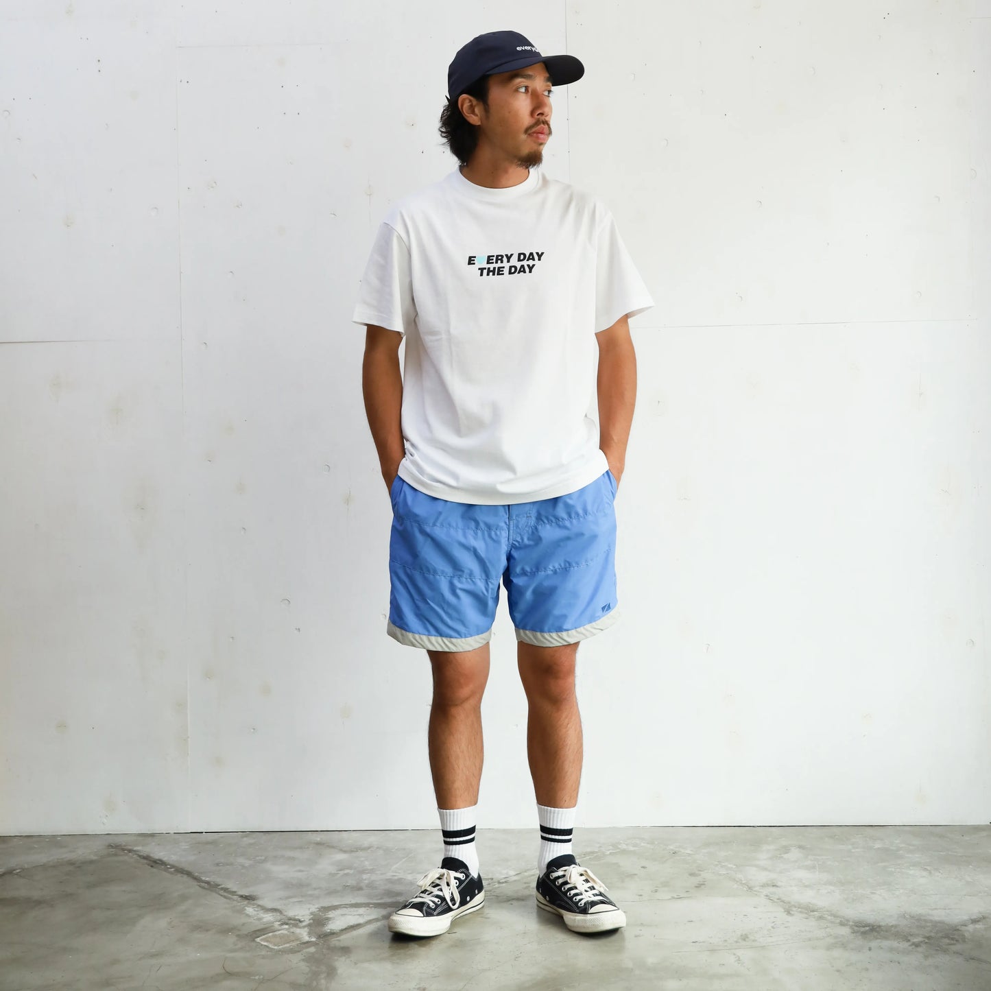 BOARD SHORTS 3LINE - BLUE×GRAY