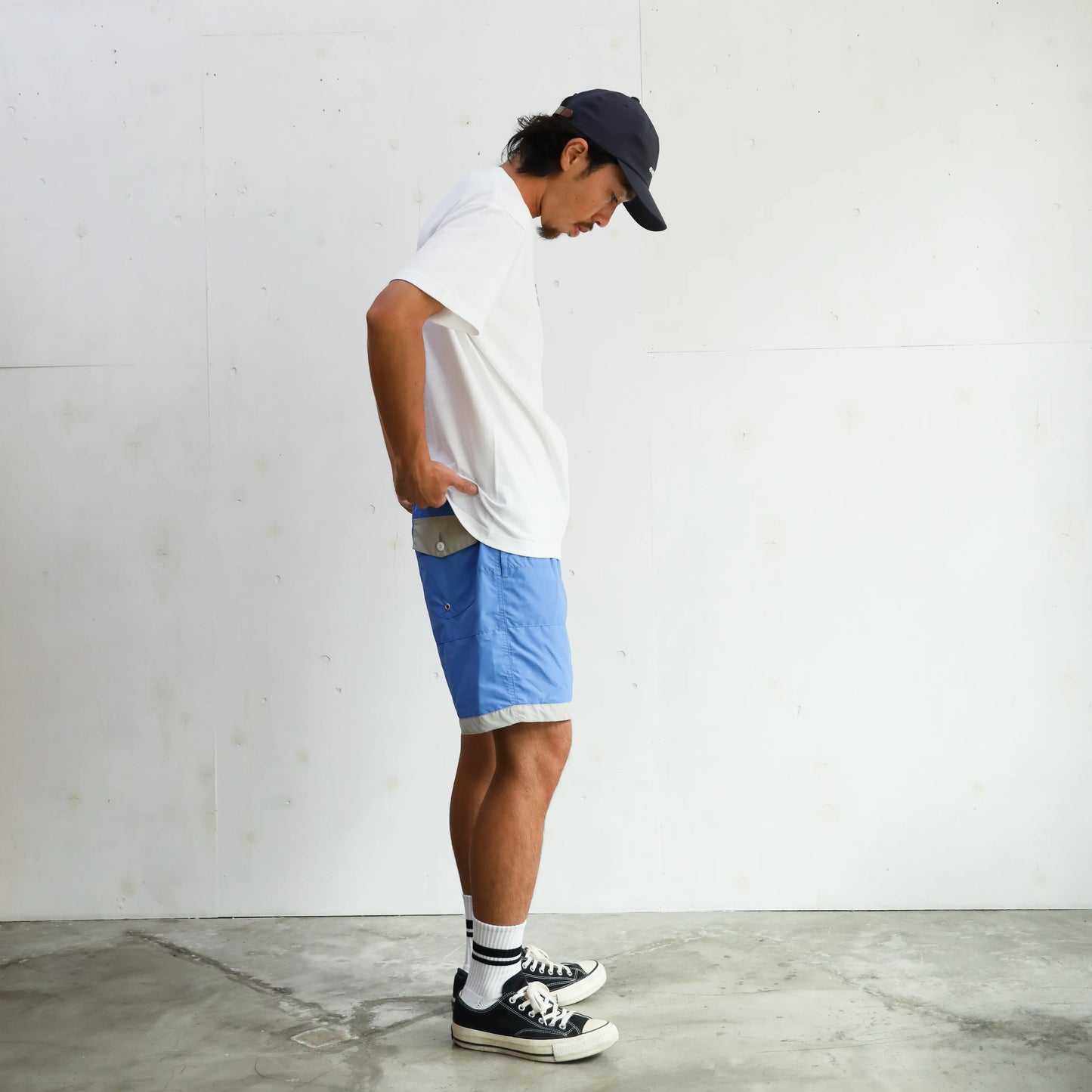 BOARD SHORTS 3LINE - BLUE×GRAY