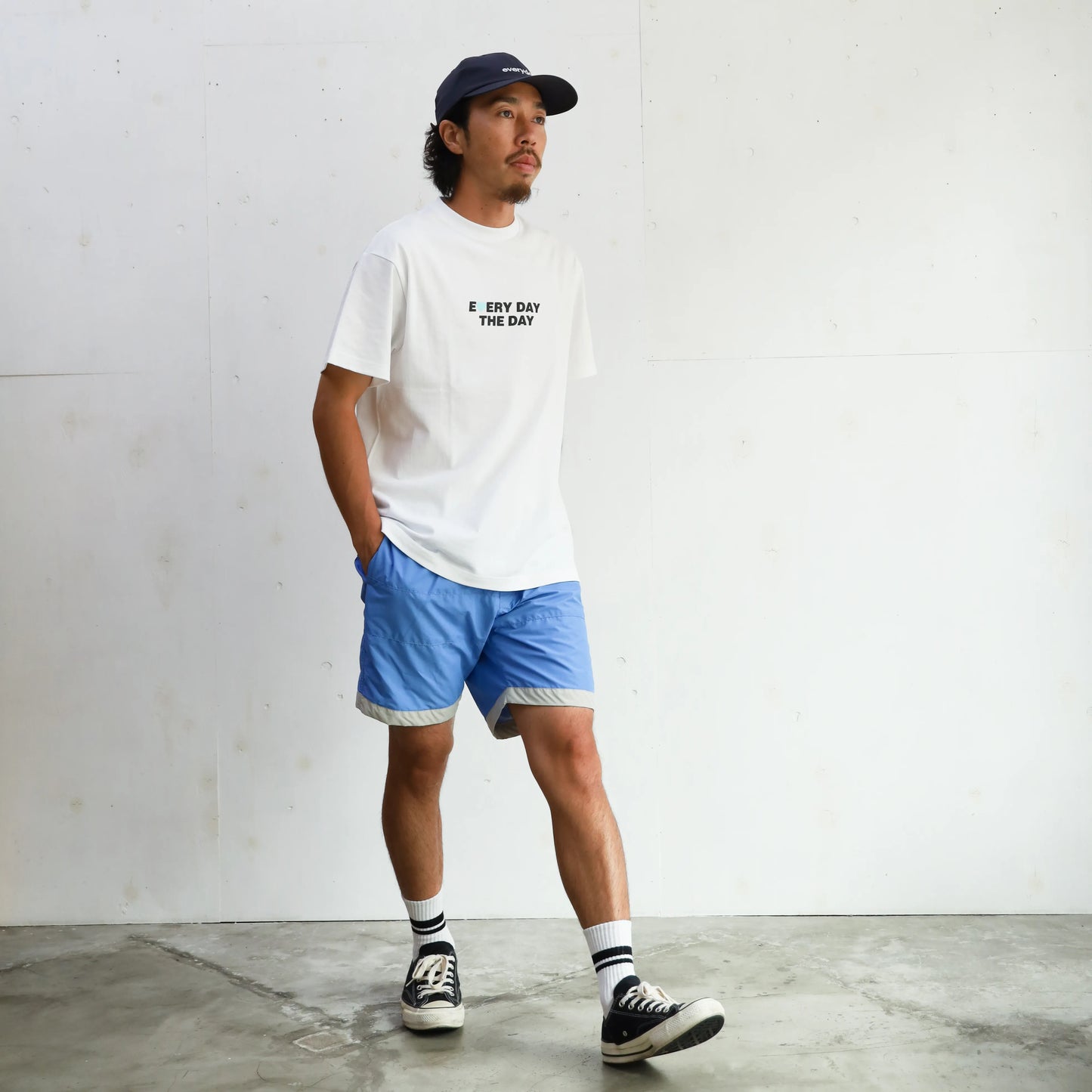 BOARD SHORTS 3LINE - BLUE×GRAY