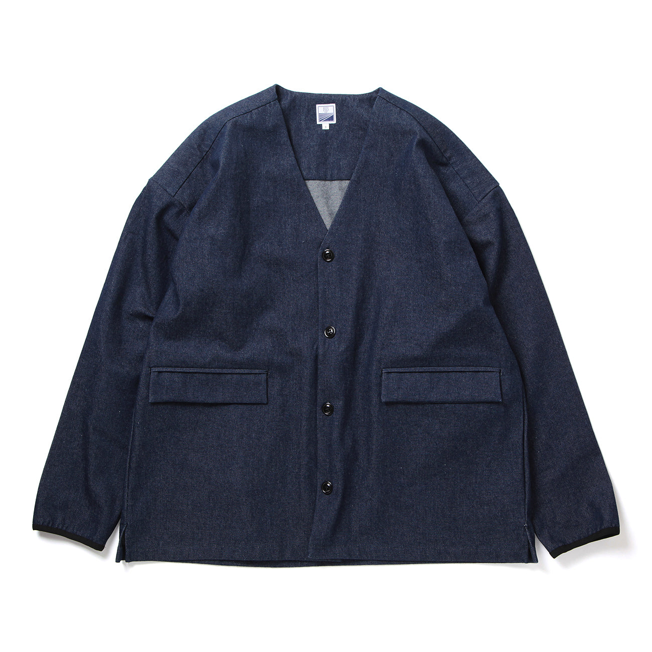 LOOSE CARDIGAN L/S W/PKT (10oz DENIM) - INDIGO