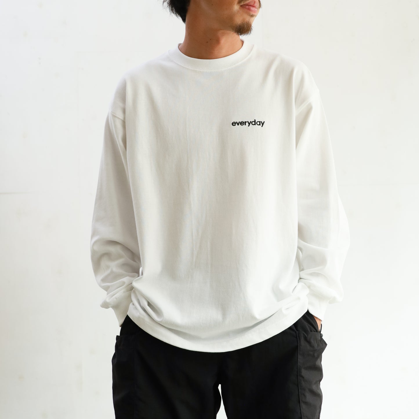 everyday HEAVY WEIGHT L/S T-SHIRTS - WHITE