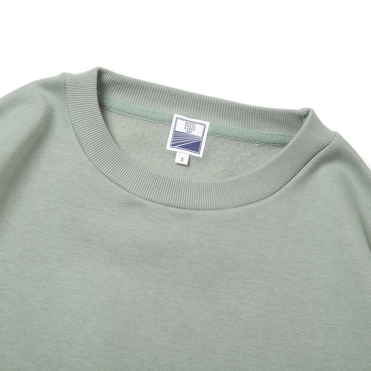 LOOSE SWEAT CREW W/PKT - GREEN × GRAY