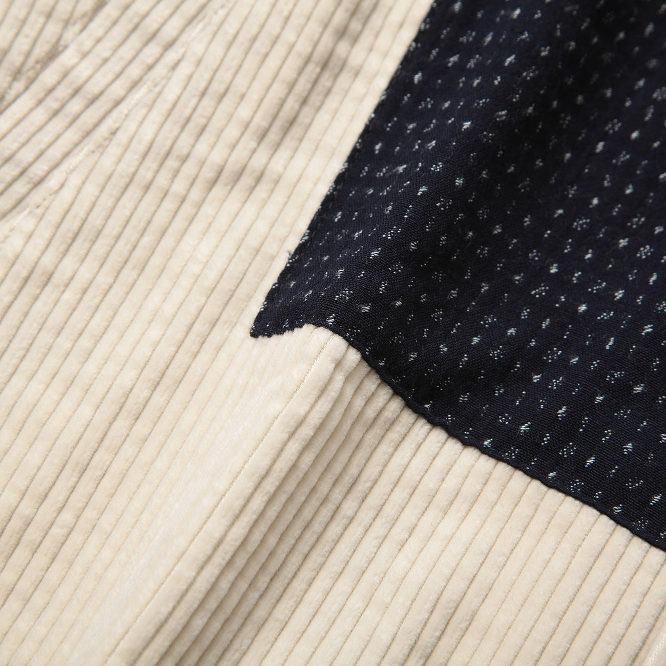 SD SHIRTS (CORDUROY×KURUME KASURI MIX) - BEIGE