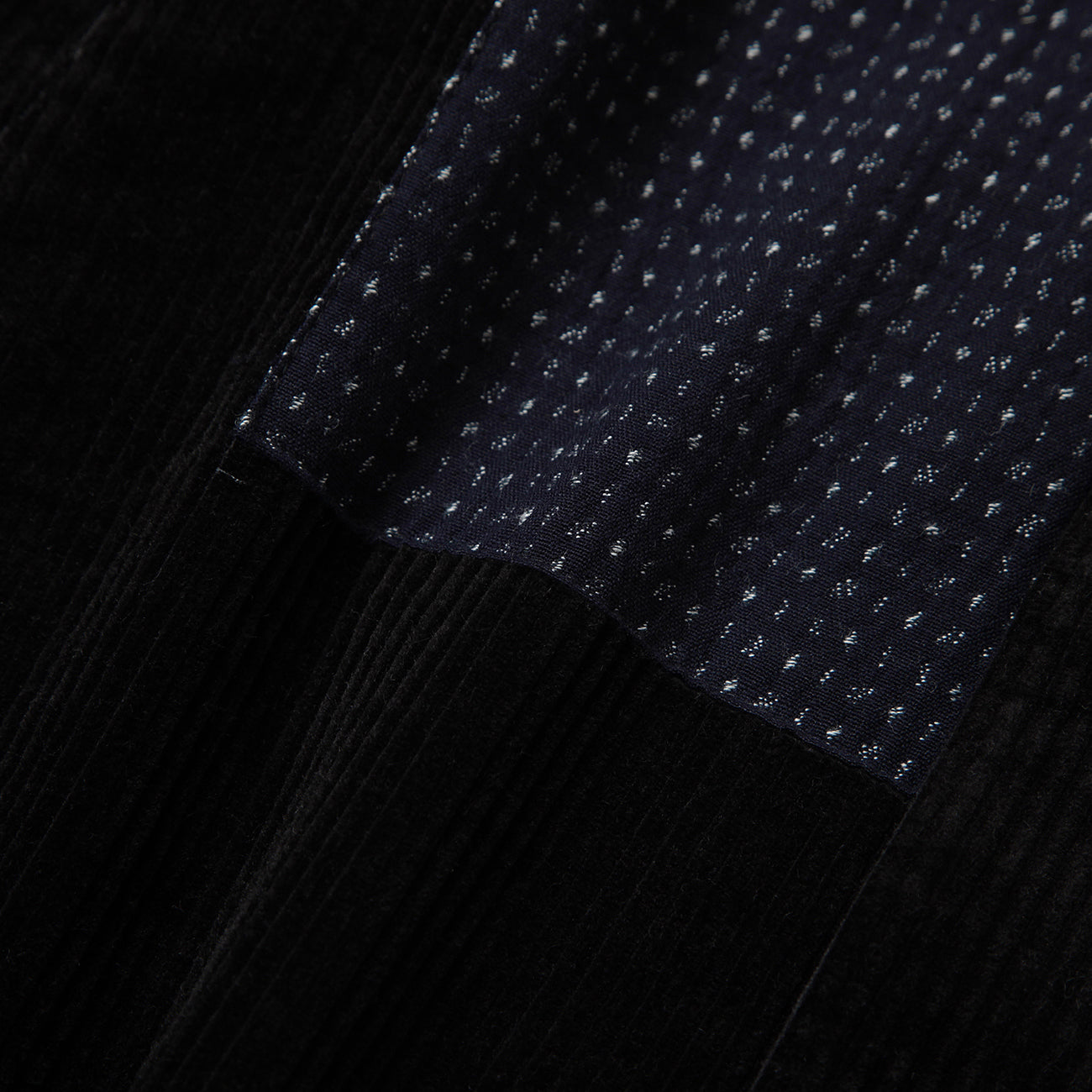 SD SHIRTS (CORDUROY×KURUME KASURI MIX) - BLACK