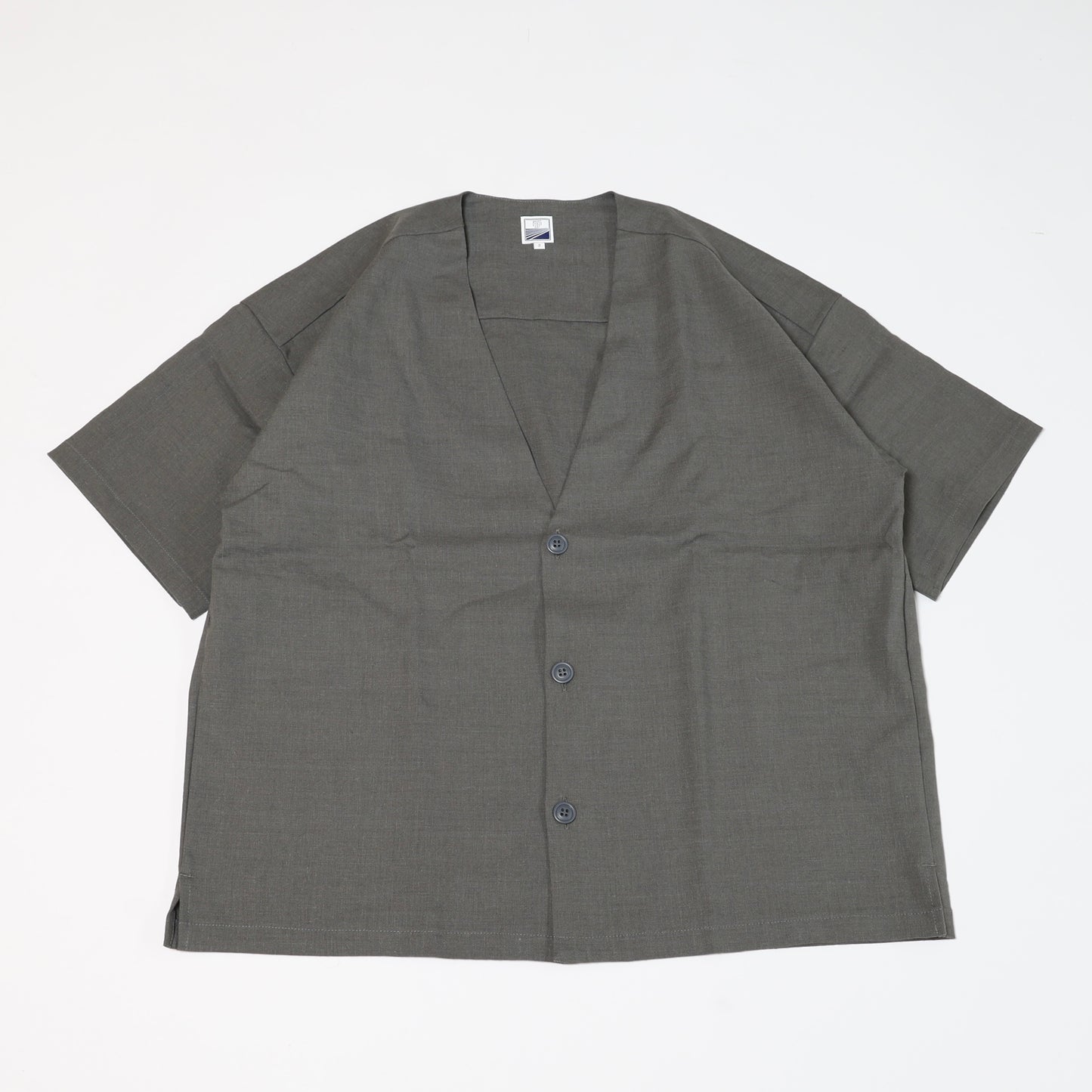 LOOSE CARDIGAN S/S LINEN GRAY