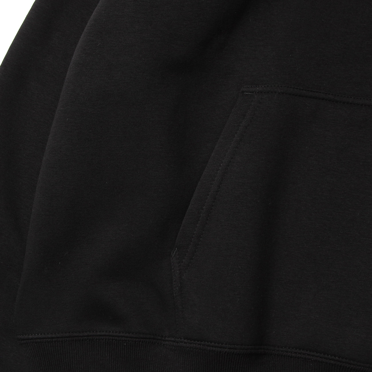 LOOSE SWEAT HOODIE W/PKT - BLACK