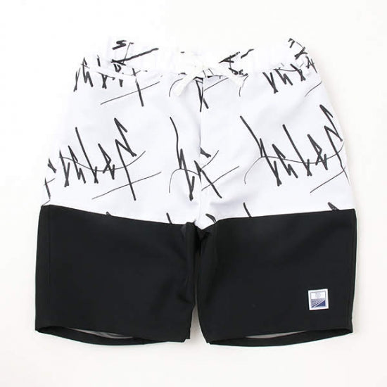 Board Shorts For OKI KENICHI - WHITE / BLACK