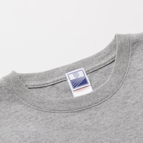 L/S T-Shirts POCKET WAVES - GRAY × NATURAL