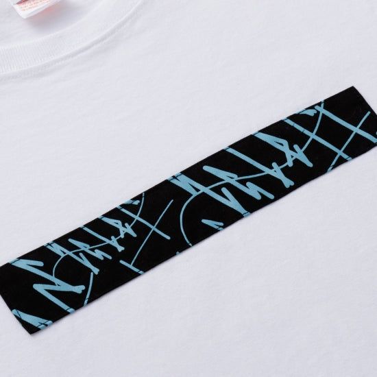 L/S T-Shirts BOX WAVES - WHITE × BEIGE