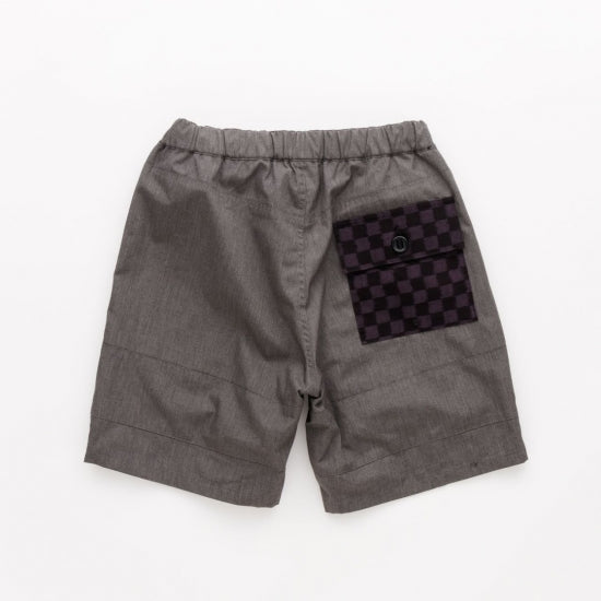 BOARD SHORTS 久留米絣 - BLACK / PURPLE