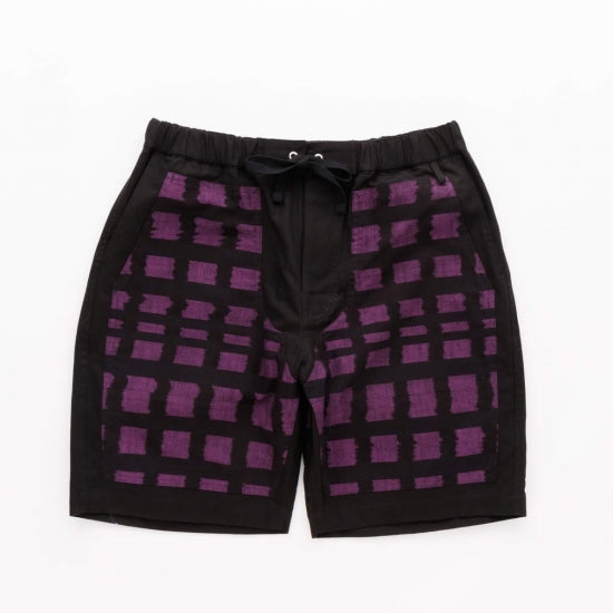 HANDS FREE 久留米絣 - BLACK / PURPLE 1