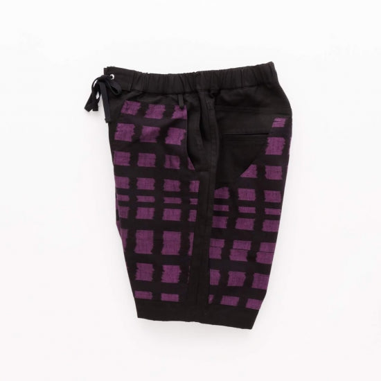 HANDS FREE 久留米絣 - BLACK / PURPLE 1