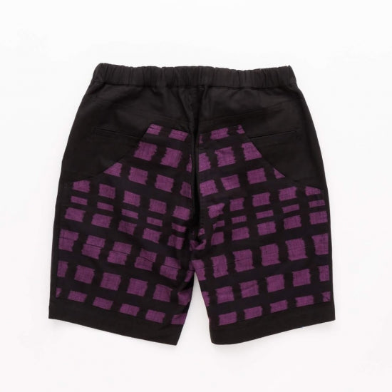 HANDS FREE 久留米絣 - BLACK / PURPLE 1