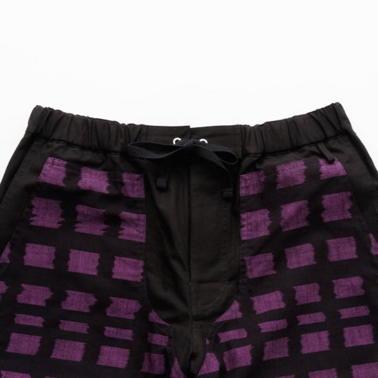 HANDS FREE 久留米絣 - BLACK / PURPLE 1