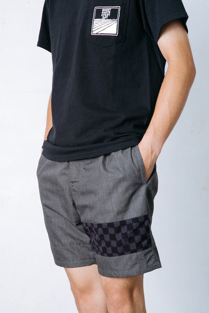 BOARD SHORTS 久留米絣 - CHACOAL / GRAY