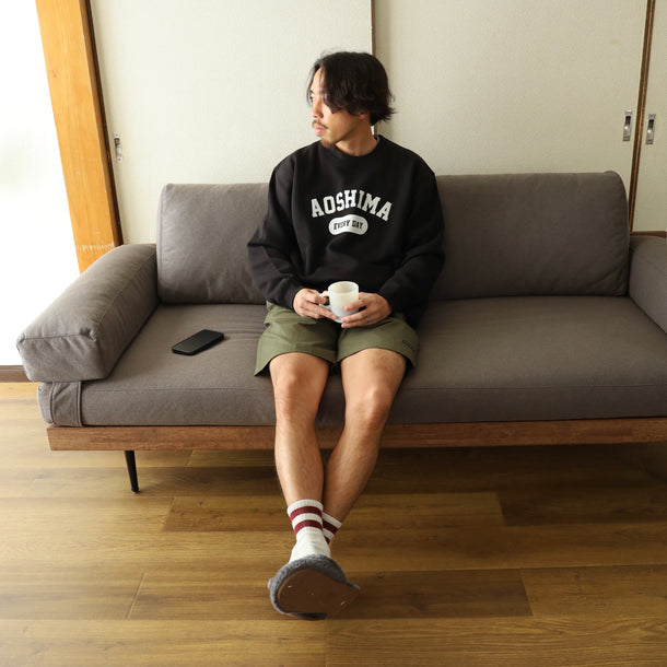 AOSHIMA EVERY DAY CREW SWEAT - BLACK