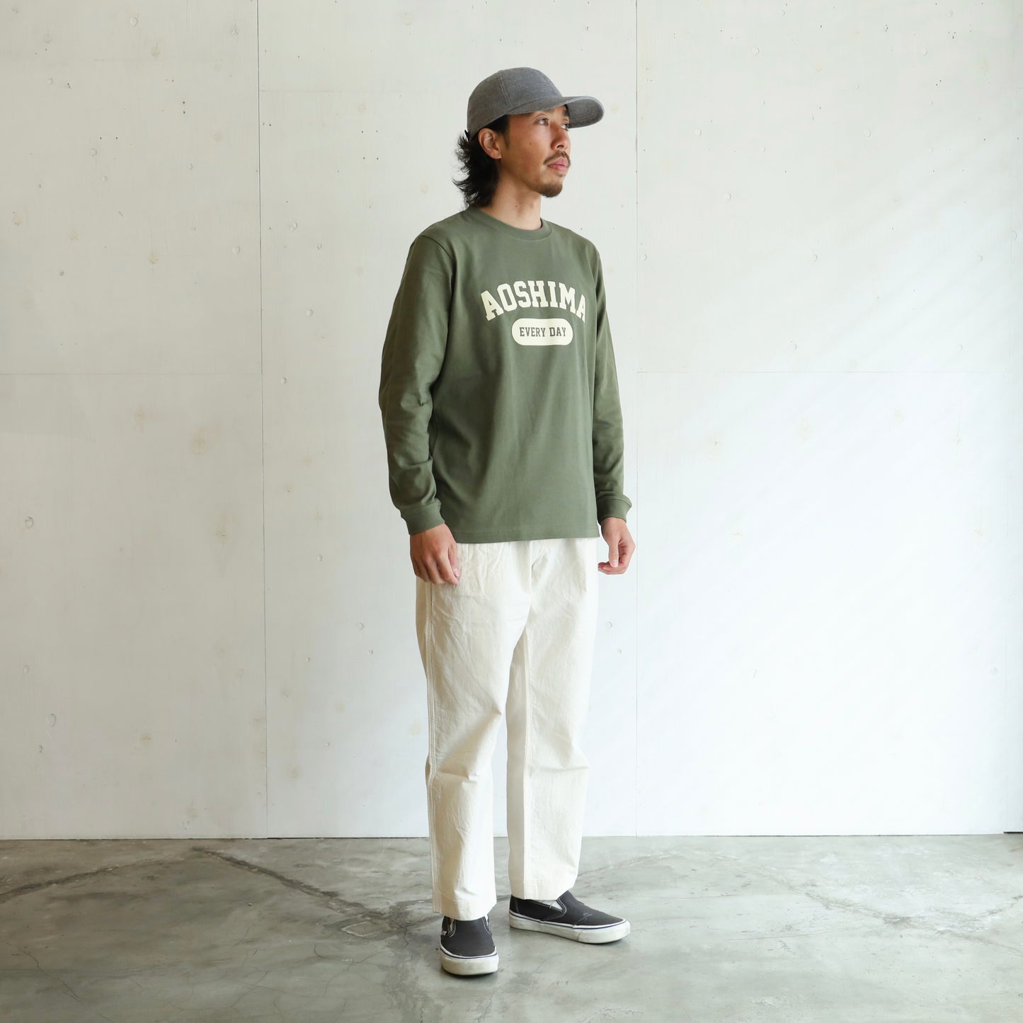 AOSHIMA EVERY DAY L/S T-SHIRTS - LT OLIVE