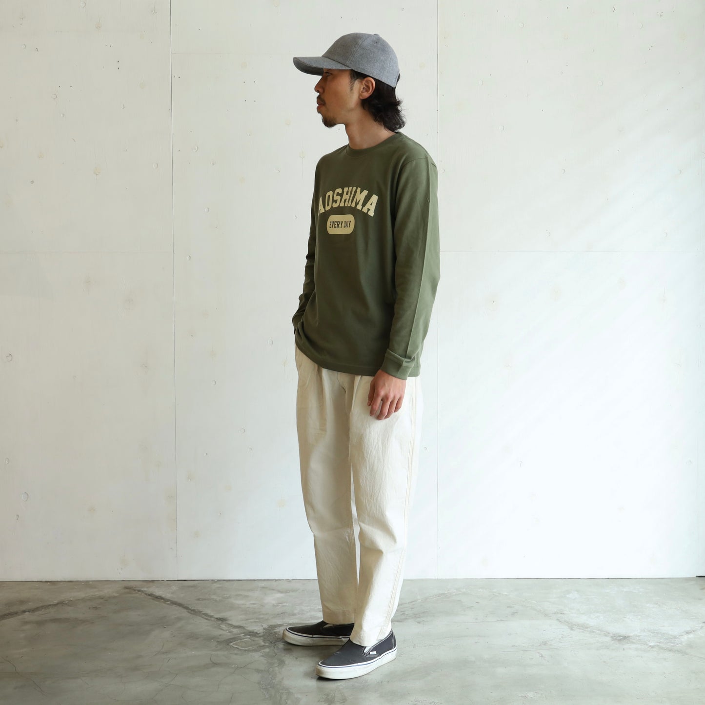 AOSHIMA EVERY DAY L/S T-SHIRTS - LT OLIVE