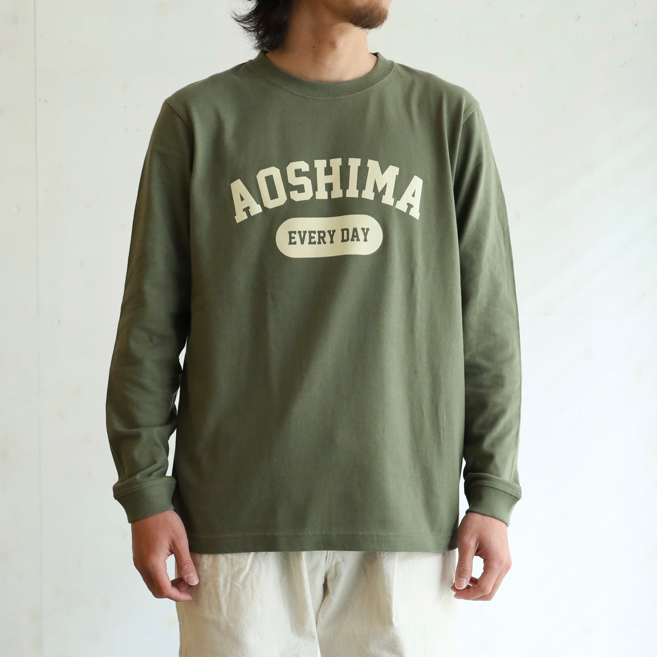 AOSHIMA EVERY DAY L/S T-SHIRTS - LT OLIVE