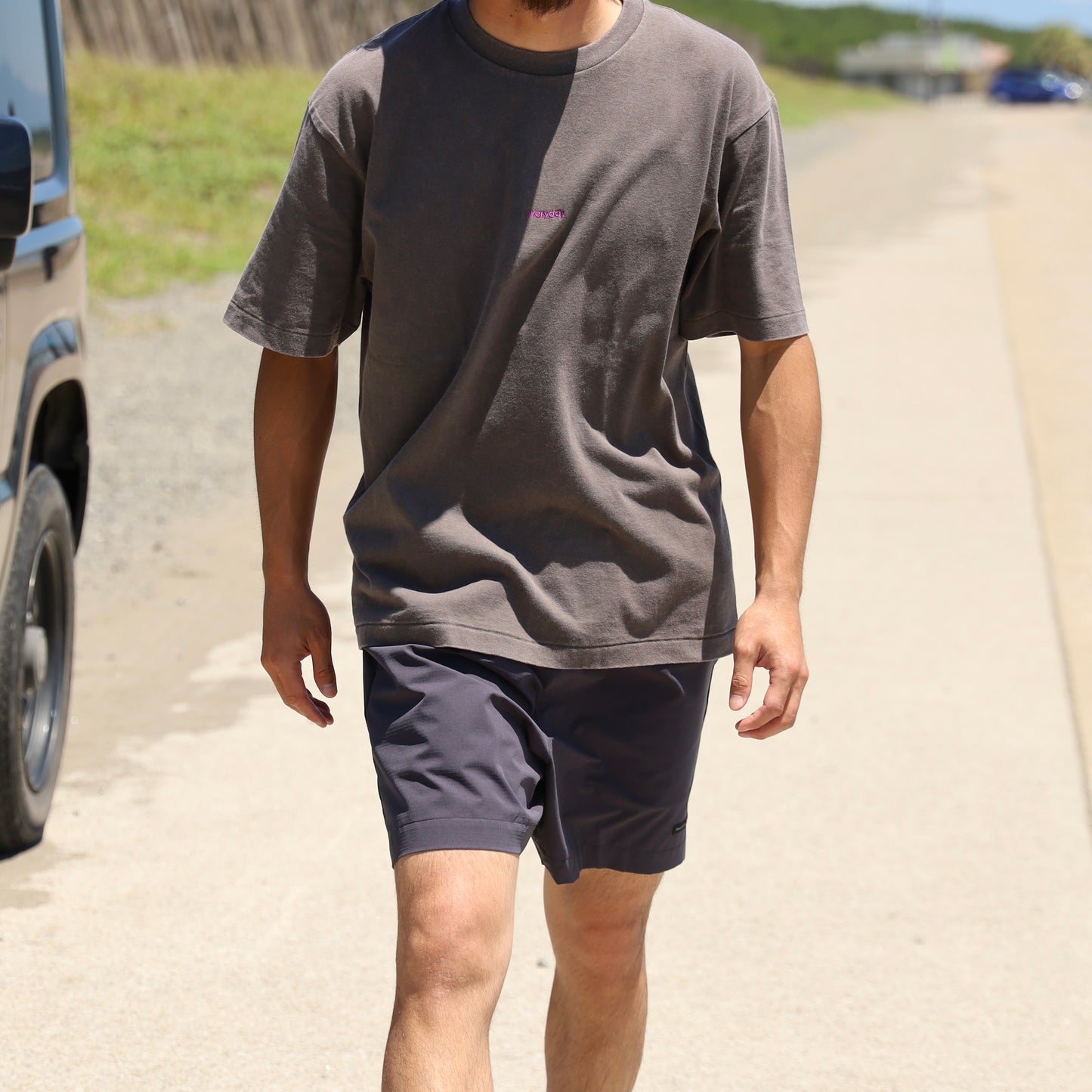 STRECH COOL AIR BASIC SHORTS - CHARCOAL