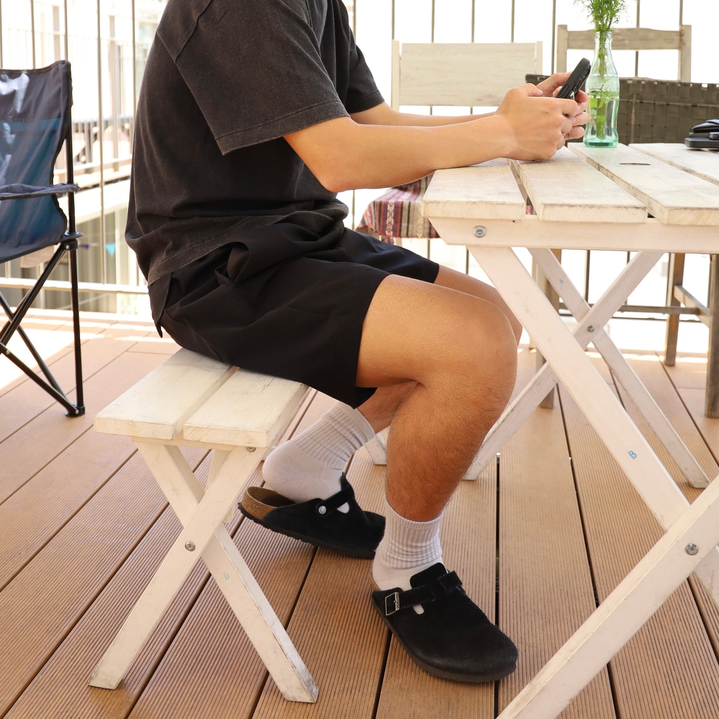 STRECH COOL AIR BASIC SHORTS - BLACK