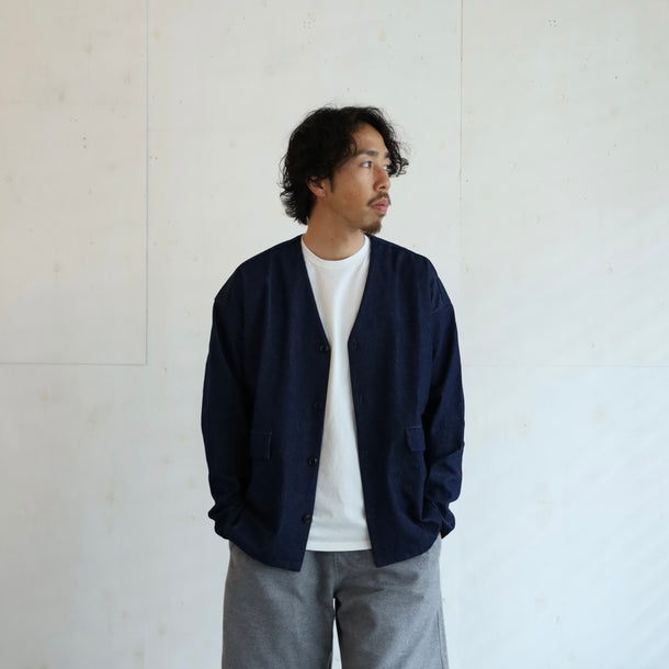 LOOSE CARDIGAN L/S W/PKT (10oz DENIM) - INDIGO | Short pants