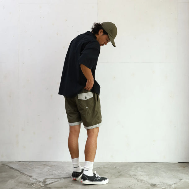 BOARD SHORTS 3LINE KHAKI×GRAY