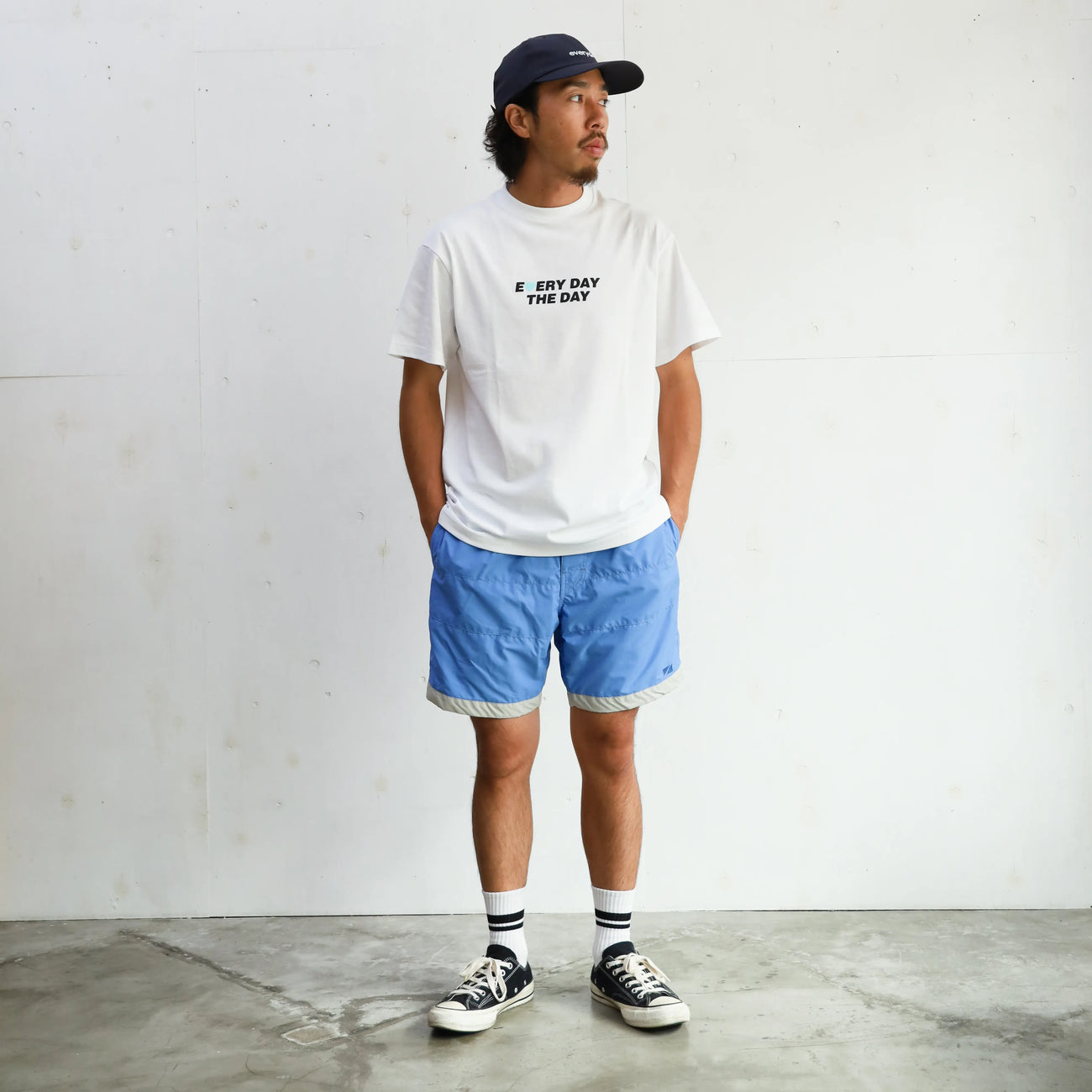 BOARD SHORTS 3LINE - BLUE×GRAY