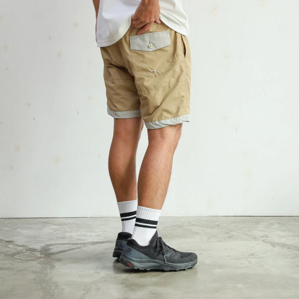 BOARD SHORTS 3LINE BEIGE×GRAY