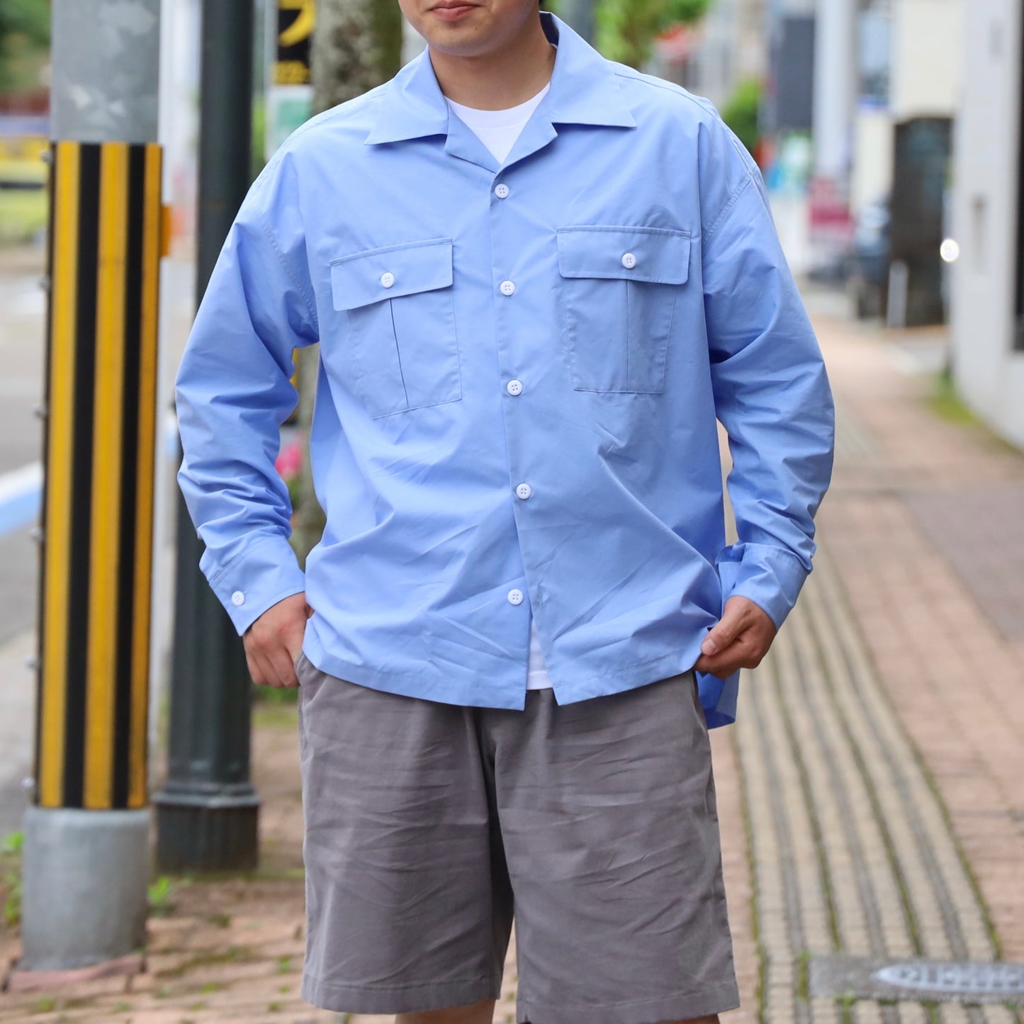 LOOSE SHIRTS L/S (COOL MAX) - BLUE