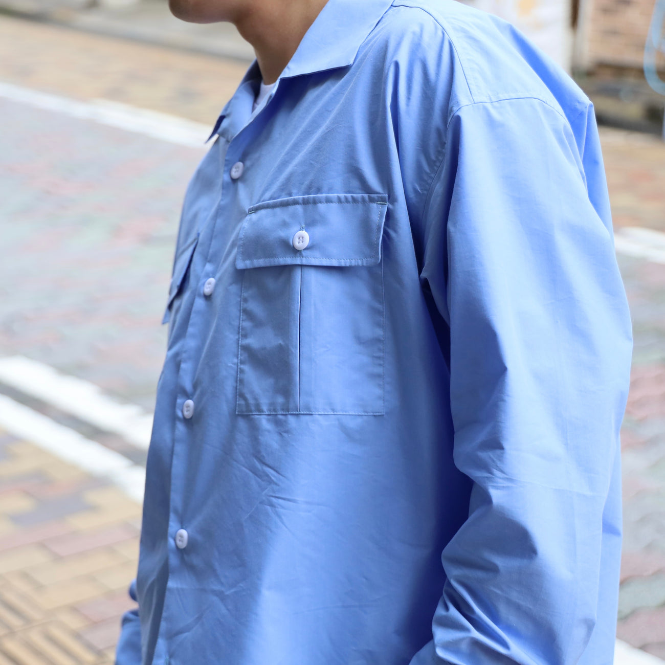 LOOSE SHIRTS L/S (COOL MAX) - BLUE