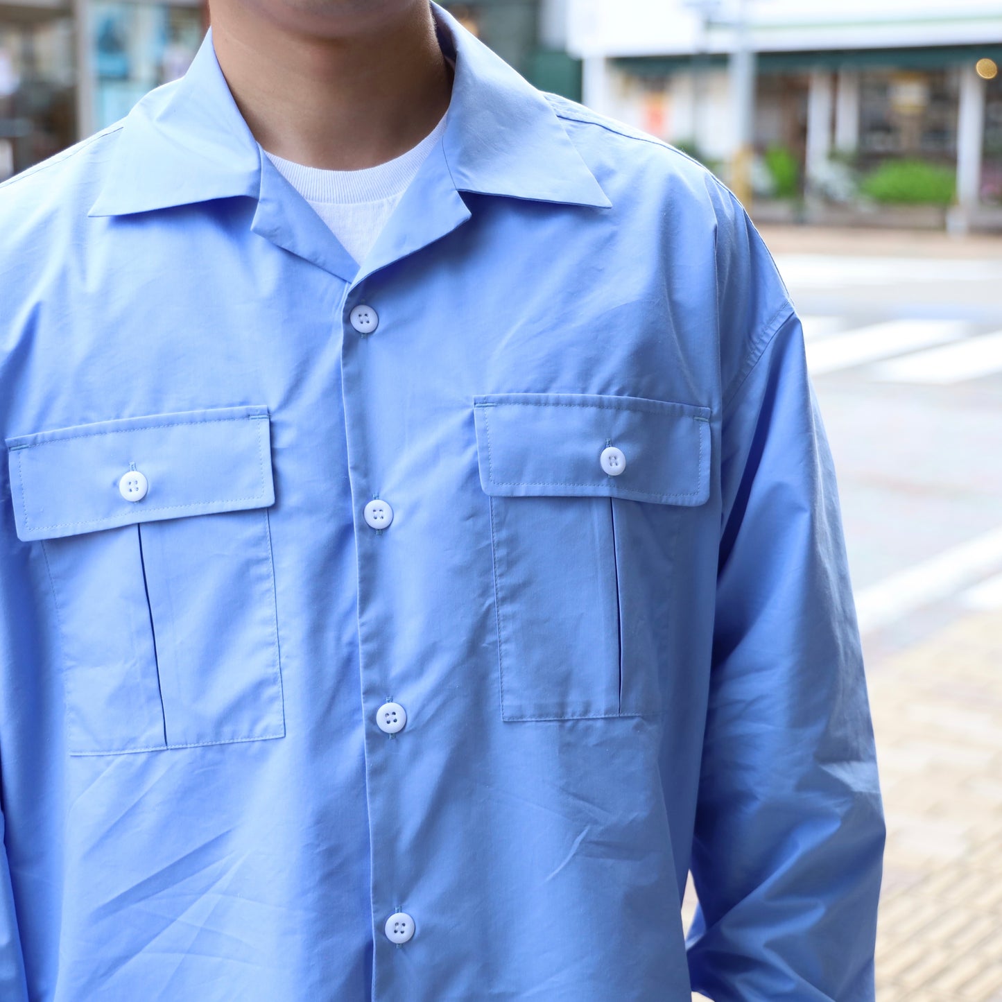 LOOSE SHIRTS L/S (COOL MAX) - BLUE