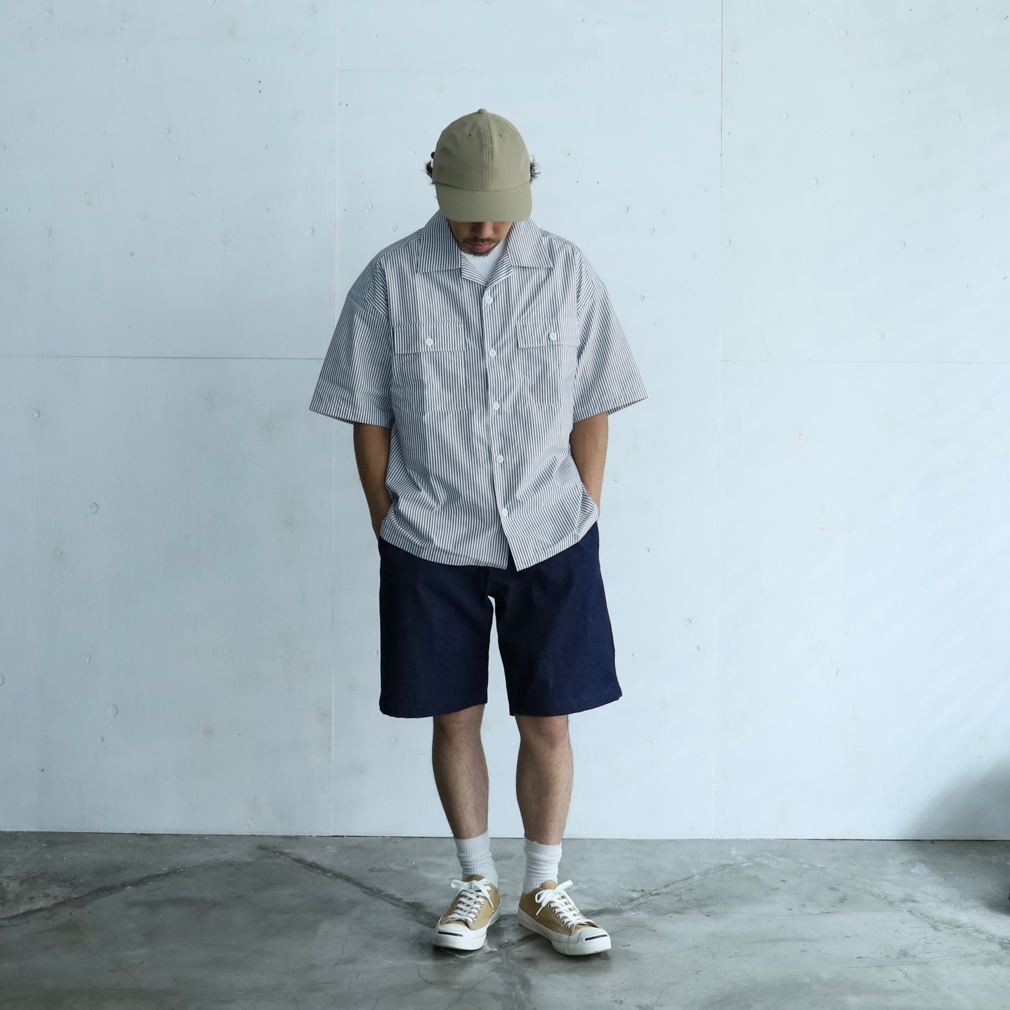 LOOSE SHIRTS S/S (COOL MAX) - BLACK STRIPE