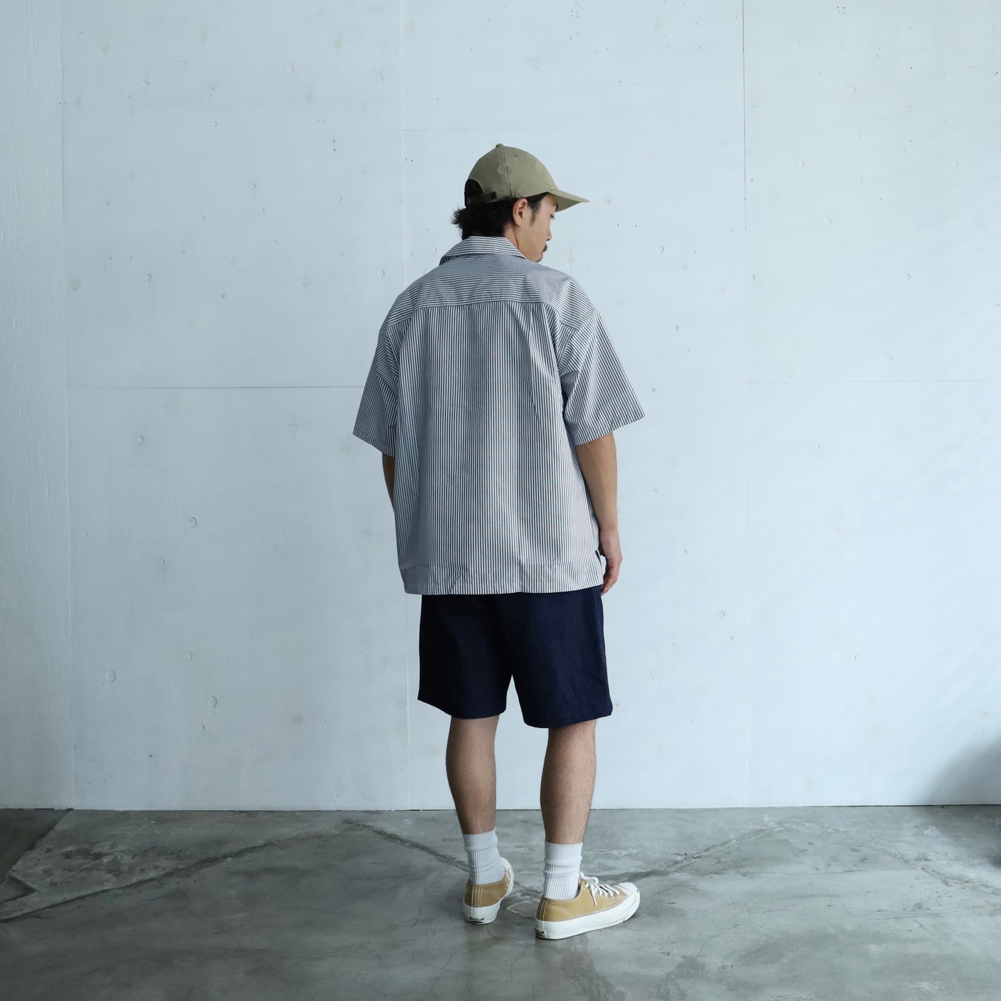 LOOSE SHIRTS S/S (COOL MAX) - BLUE STRIPE