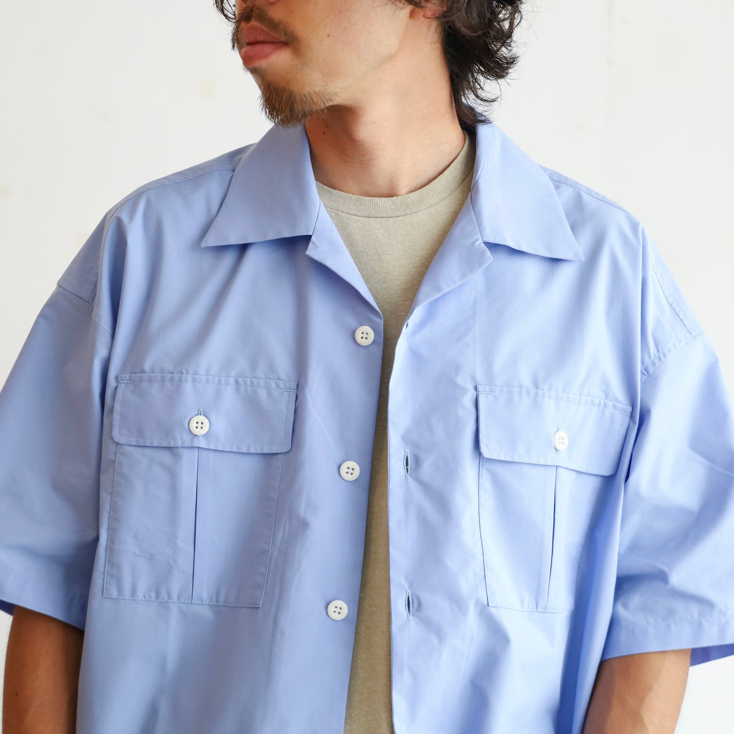 LOOSE SHIRTS S/S (COOL MAX) - BLUE