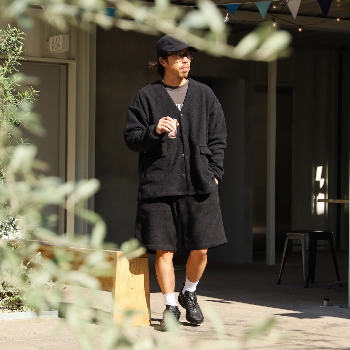 LOOSE CARDIGAN L/S W/PKT (THERMAL PRO) - BLACK