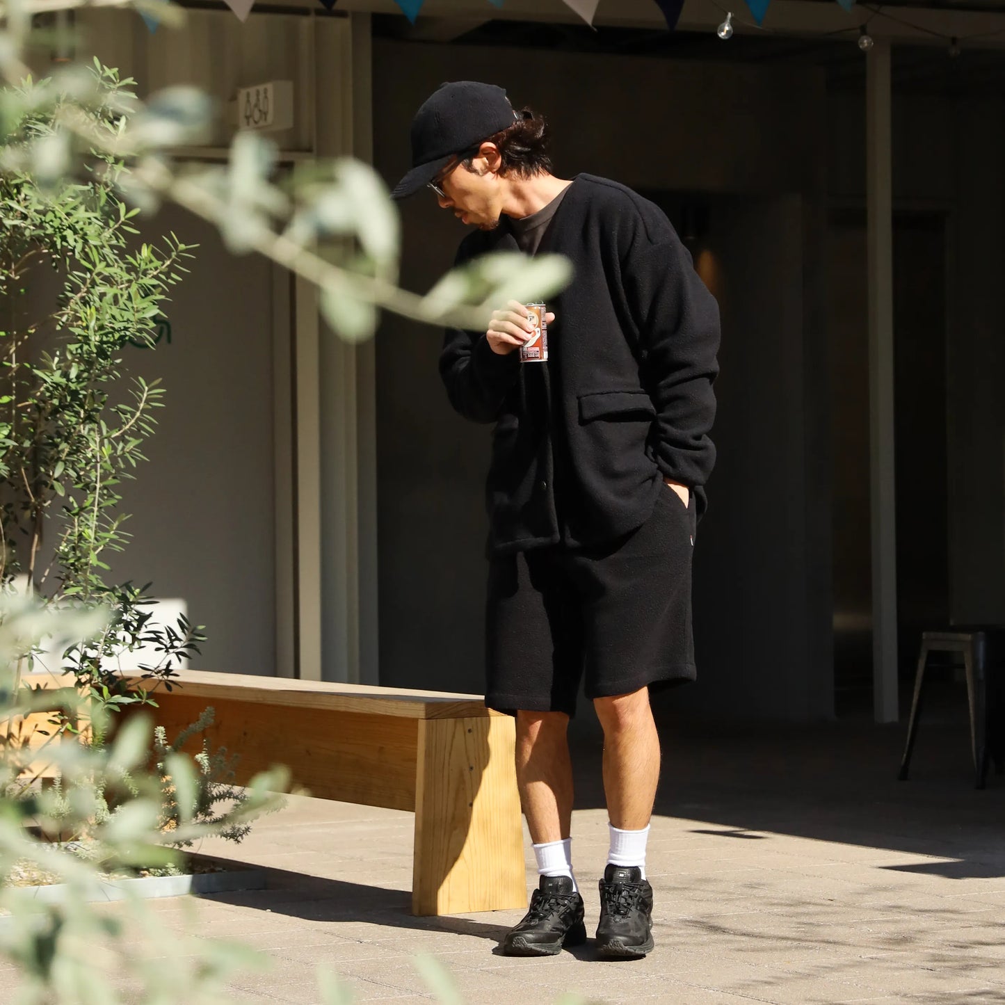 LOOSE CARDIGAN L/S W/PKT (THERMAL PRO) - BLACK