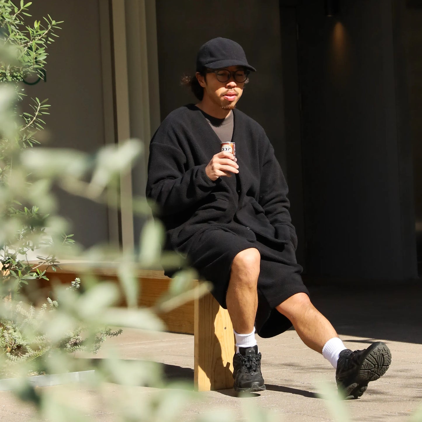 LOOSE CARDIGAN L/S W/PKT (THERMAL PRO) - BLACK