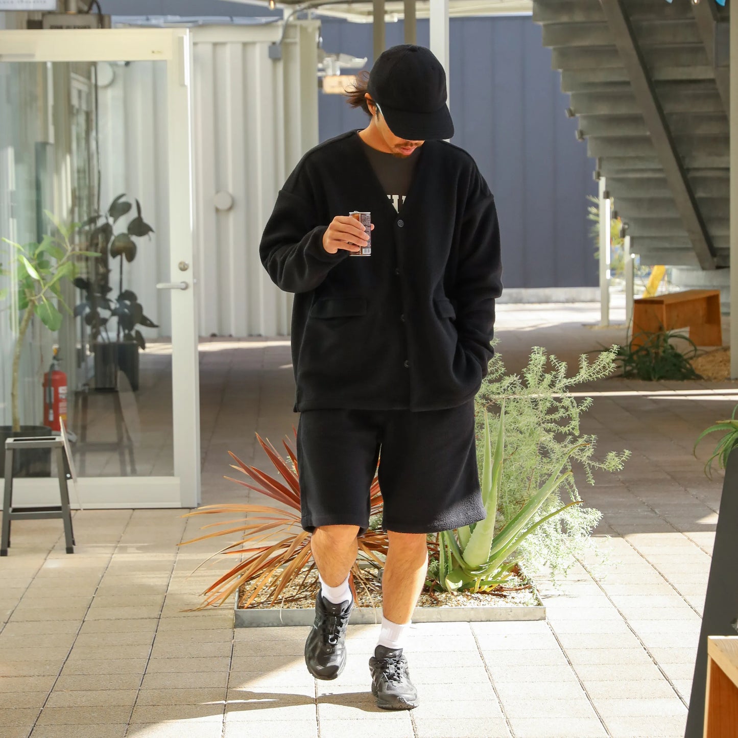 LOOSE CARDIGAN L/S W/PKT (THERMAL PRO) - BLACK