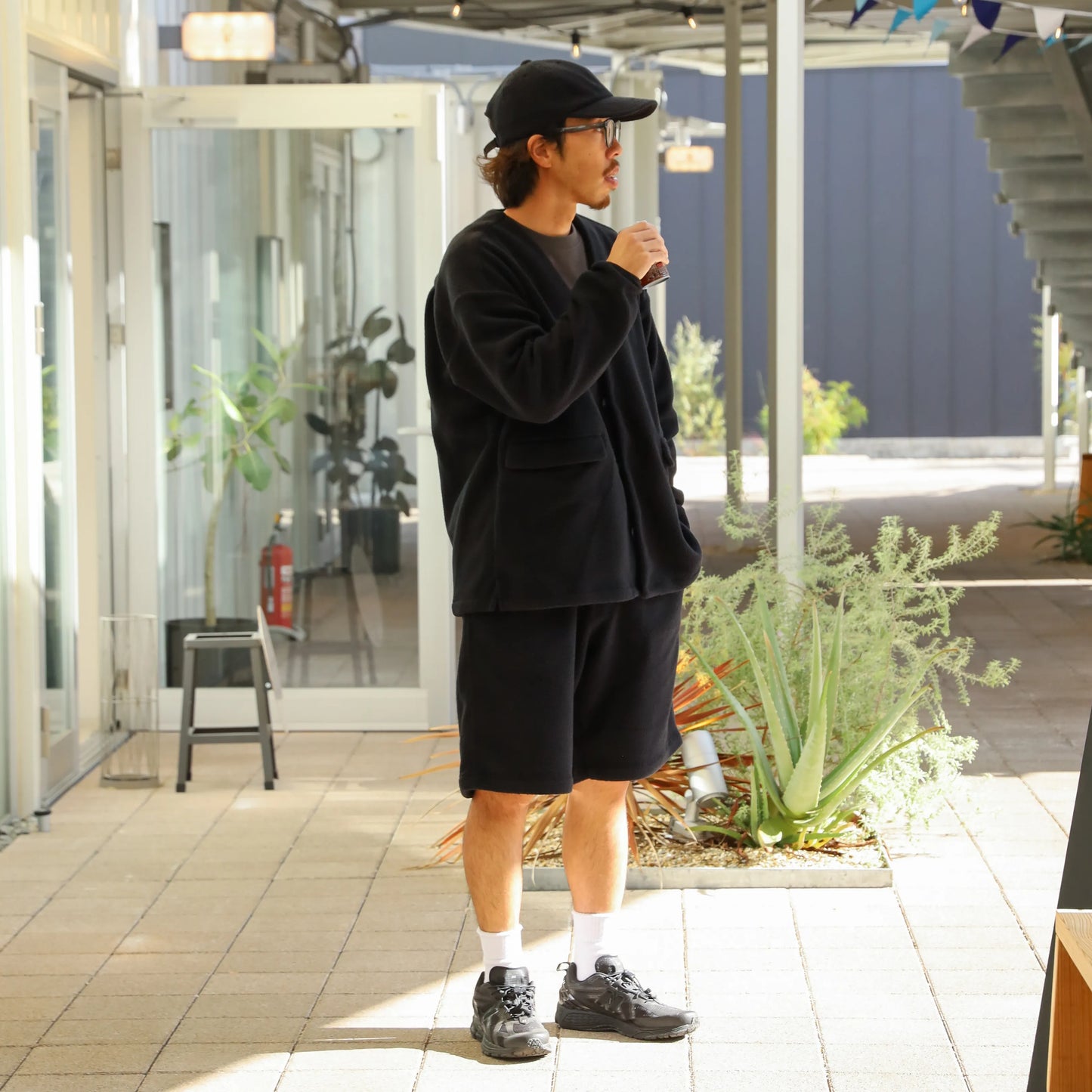 LOOSE CARDIGAN L/S W/PKT (THERMAL PRO) - BLACK