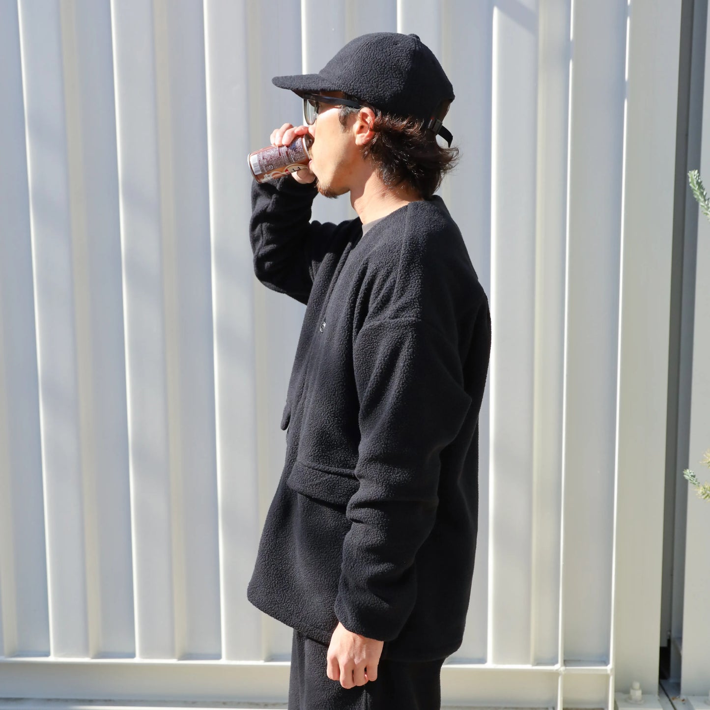 LOOSE CARDIGAN L/S W/PKT (THERMAL PRO) - BLACK