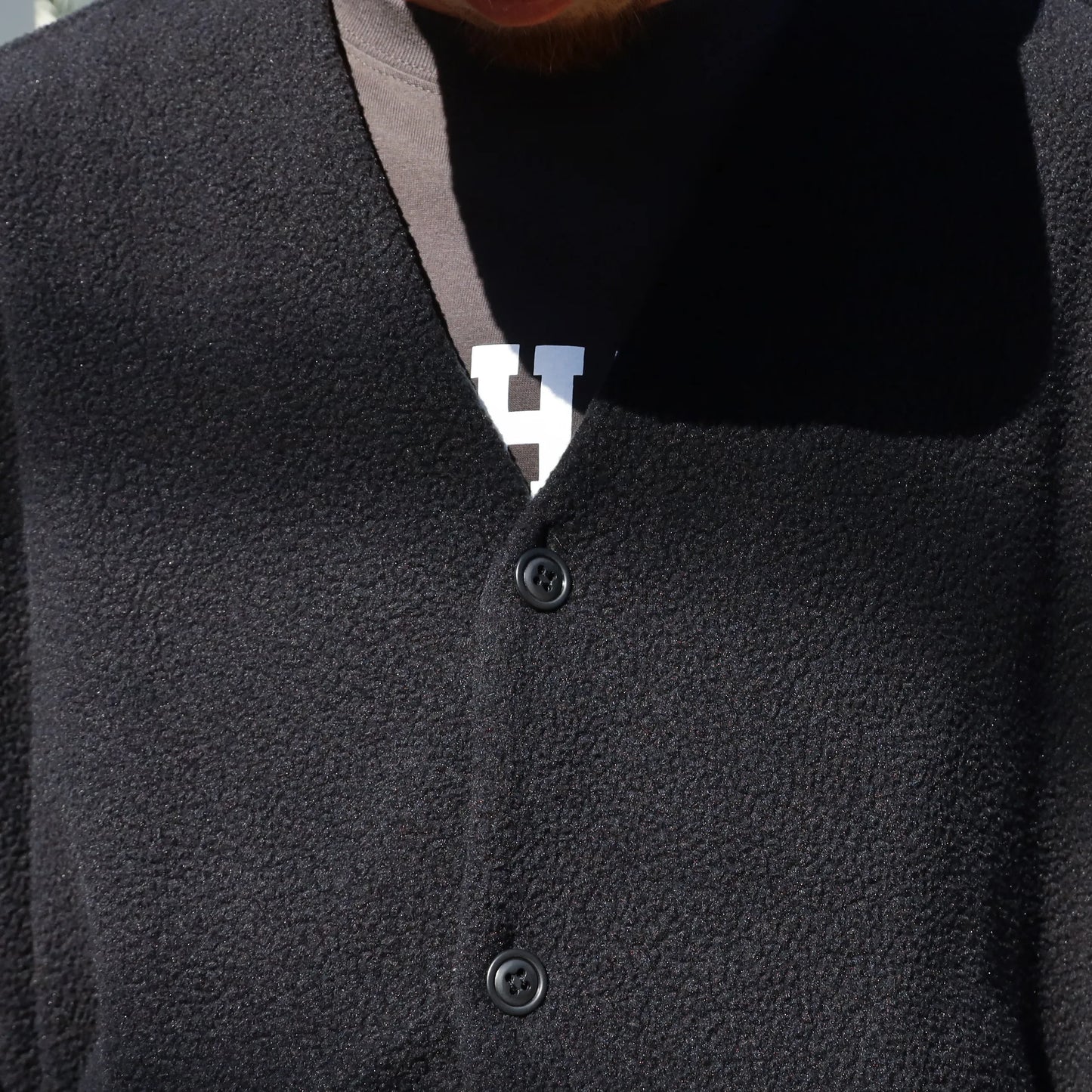 LOOSE CARDIGAN L/S W/PKT (THERMAL PRO) - BLACK